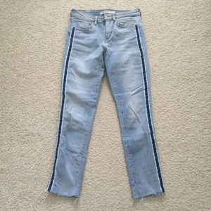 Zara jeans with stripes 9 inch rise